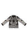 KA-Sha_Black Handloom Cotton Embroidery And White Handwoven Blazer _Online_at_Aza_Fashions