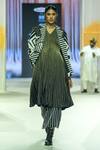 Buy_KA-Sha_Black Handloom Cotton Embroidery And White Handwoven Blazer _at_Aza_Fashions