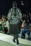 Shop_KA-Sha_Black Handloom Cotton Embroidery V-neck And Gold Striped Dress _at_Aza_Fashions