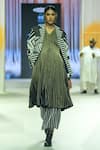 Shop_KA-Sha_Black Cotton And White Striped Pant _Online_at_Aza_Fashions