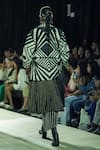 Shop_KA-Sha_Black Cotton And White Striped Pant _at_Aza_Fashions
