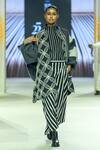 Buy_KA-Sha_Black Cotton And White Striped Handspun Pant _at_Aza_Fashions