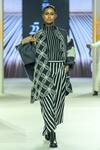 Shop_KA-Sha_Black Cotton High Neck And White Handspun Jacket _at_Aza_Fashions