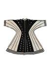 KA-Sha_Black Cotton Round Neck And White Organic Jacket _Online_at_Aza_Fashions