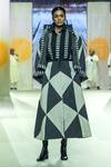 Shop_KA-Sha_Black Cotton Geometric Pattern And White Skirt _Online_at_Aza_Fashions