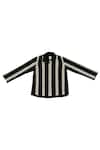 KA-Sha_Black Cotton Collared And White Handwoven Shirt _Online_at_Aza_Fashions
