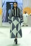 Buy_KA-Sha_Black Cotton Collared And White Handwoven Shirt _Online_at_Aza_Fashions
