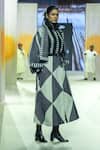 Shop_KA-Sha_Black Cotton Collared And White Handwoven Shirt _Online_at_Aza_Fashions