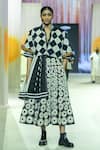 Shop_KA-Sha_Black Cotton And White Floral Print Skirt _Online_at_Aza_Fashions