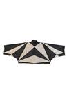 Buy_KA-Sha_Black Cotton And White Geometric Crop Top _Online_at_Aza_Fashions