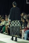 Shop_KA-Sha_Black Cotton Embroidery Round Neck And White Handwoven Jacket _at_Aza_Fashions