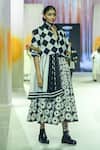 Shop_KA-Sha_Black Cotton Collared And White Checkered Shirt _Online_at_Aza_Fashions