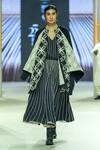 Buy_KA-Sha_Black Cotton Embroidery And White Striped Skirt _at_Aza_Fashions