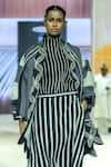 Buy_KA-Sha_Black Cotton Embroidery High Neck And White Striped Organic Jacket _Online_at_Aza_Fashions