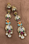 Studio6 Jewels_Multi Color Stones Polki Earrings _Online_at_Aza_Fashions