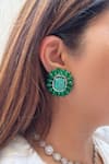 Buy_Studio6 Jewels_Green Crystals, Cut Work Designer Jewelry Set _Online_at_Aza_Fashions