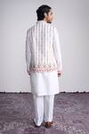 Shop_Sanjev Marwaaha_Ivory Cotton, Silk Embroidery Kurta Set _at_Aza_Fashions