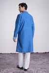 Shop_Sanjev Marwaaha_Blue Cotton, Silk Embroidery Kurta Set _at_Aza_Fashions