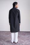 Shop_Sanjev Marwaaha_Black Cotton, Silk Embroidery Kurta Set _at_Aza_Fashions