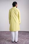 Shop_Sanjev Marwaaha_Green Cotton, Silk Embroidery Light Kurta Set _at_Aza_Fashions