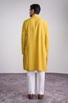 Shop_Sanjev Marwaaha_Yellow Cotton, Silk Sequins, Embroidery Designer Kurta Set _at_Aza_Fashions