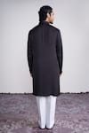 Shop_Sanjev Marwaaha_Black Modal, Silk Embroidery Kurta Set _at_Aza_Fashions