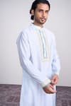 Shop_Sanjev Marwaaha_Ivory Cotton, Silk Kurta Set _Online_at_Aza_Fashions