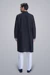 Shop_Sanjev Marwaaha_Black Cotton, Silk Embroidery Kurta Set _at_Aza_Fashions