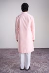Shop_Sanjev Marwaaha_Peach Cotton, Silk Embroidery Kurta Set _at_Aza_Fashions