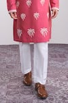 Buy_Sanjev Marwaaha_Pink Cotton, Silk Embroidery Designer Kurta Set _Online_at_Aza_Fashions