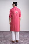 Shop_Sanjev Marwaaha_Pink Cotton, Silk Embroidery Designer Kurta Set _at_Aza_Fashions