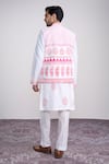 Shop_Sanjev Marwaaha_White Cotton, Silk Embroidery Ivory Bundi Kurta Set _at_Aza_Fashions