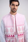 Buy_Sanjev Marwaaha_White Cotton, Silk Embroidery Ivory Bundi Kurta Set _Online_at_Aza_Fashions