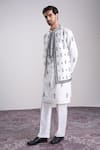 Buy_Sanjev Marwaaha_Ivory Cotton, Silk Embroidery Designer Kurta Set _at_Aza_Fashions