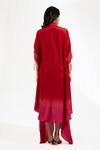 Shop_Anjali Kanwar_Red Silk, Crepe Beads, Sequins V-neck Designer Dress _at_Aza_Fashions
