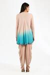 Shop_Anjali Kanwar_Pink Georgette, Silk, Crepe Beads, Ombre Kurta Set With Dhoti Pant And Stole _at_Aza_Fashions