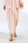 Buy_Anjali Kanwar_Pink Chiffon, Viscose, Crepe Beads, Sequins Collared Beaded Top And Skirt Set _Online_at_Aza_Fashions