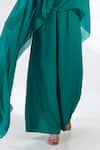 Anjali Kanwar_Emerald Green Georgette, Viscose, Crepe Beads, Sequins Round Beaded Jumpsuit _Online_at_Aza_Fashions