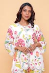 Buy_Sajeda A Lehry_Ivory Silk, Crepe Embroidery Round Neck Floral Hand Sharara Set _Online_at_Aza_Fashions