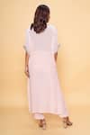 Shop_Sajeda A Lehry_Pink Silk, Crepe Sequins V-neck Hand Embroidered Kurta And Pant Set _at_Aza_Fashions