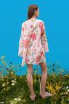 Shop_Sajeda A Lehry_Ivory Cotton V-neck Floral Print Designer Dress _at_Aza_Fashions