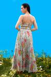 Shop_Sajeda A Lehry_Aqua Georgette Eva Digital Print Dress _at_Aza_Fashions