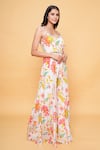 Buy_Sajeda A Lehry_Ivory Silk, Crepe Embroidery Scoop Neck Hand Floral Jumpsuit _at_Aza_Fashions