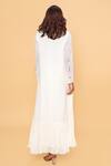 Shop_Sajeda A Lehry_Ivory Georgette Embroidery, Sequins Round Neck Designer Hand Kurta Set _at_Aza_Fashions