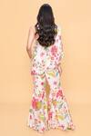 Shop_Sajeda A Lehry_Ivory Silk, Crepe Embroidery Asymmetric Hand Floral Sharara Set _at_Aza_Fashions