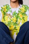 Buy_Studio Moda India_White Cotton Embroidery Round Neck Kanikonna Applique Top _Online_at_Aza_Fashions