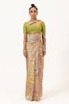 Buy_Unallume By Nisha_Multi Color Silk Saree With Blouse Piece _at_Aza_Fashions