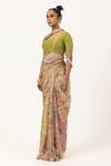Shop_Unallume By Nisha_Multi Color Silk Saree With Blouse Piece _at_Aza_Fashions