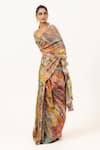 Shop_Unallume By Nisha_Multi Color Silk Verdant Symphony Saree _at_Aza_Fashions