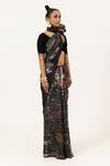 Shop_Unallume By Nisha_Black Silk Celosia Majesty Saree _at_Aza_Fashions